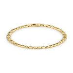 9ct Yellow Gold Six Sided Curb Bracelet — 5mm