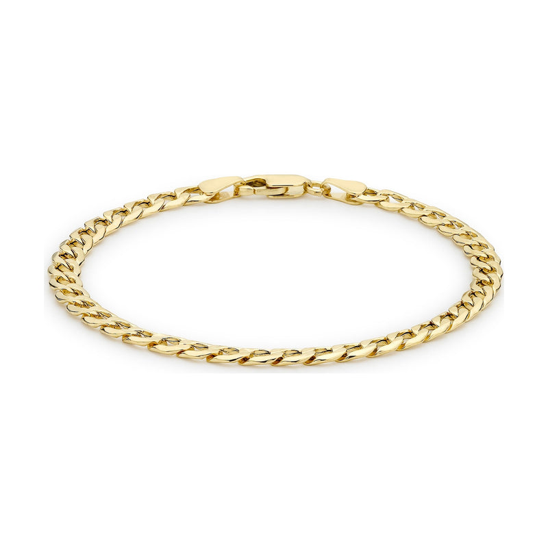 9ct Yellow Gold Six Sided Curb Bracelet — 5mm