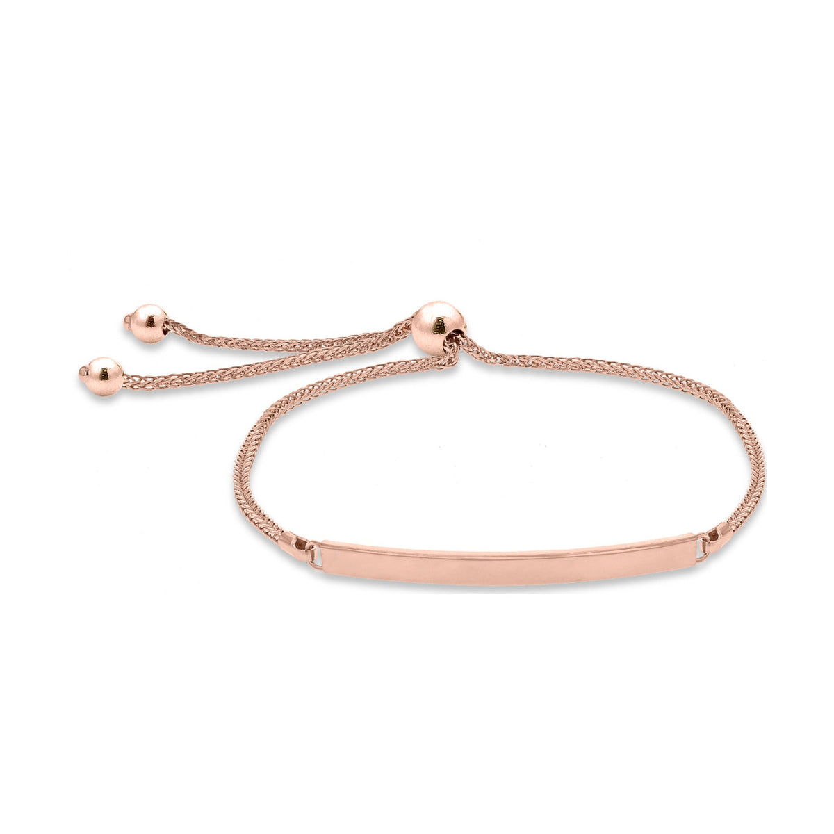 9ct Rose Gold Spiga ID Slider Bracelet