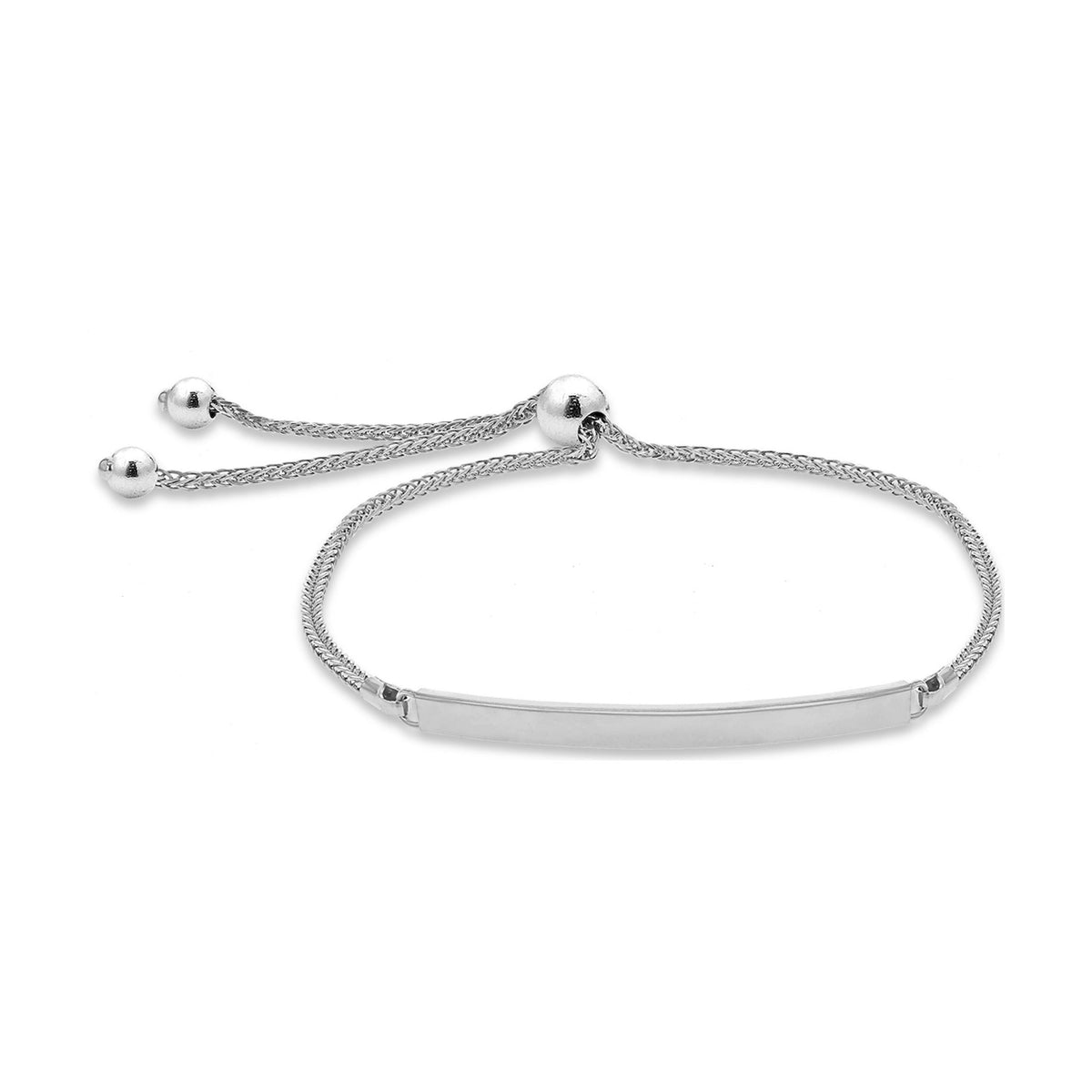 9ct White Gold Spiga ID Slider Bracelet