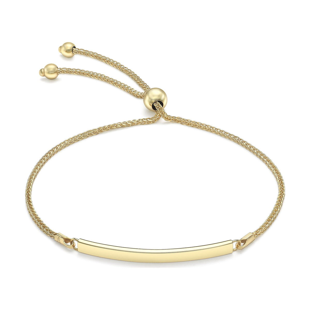 9ct Yellow Gold Spiga ID Slider Bracelet