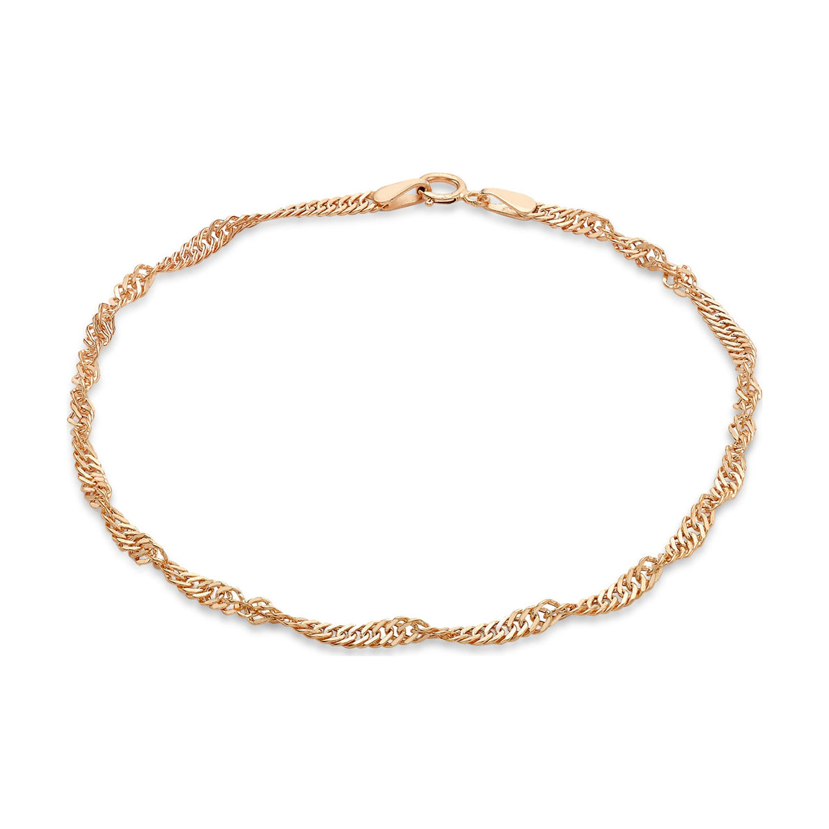 9ct Rose Gold Twist Curb Bracelet — 2.3mm