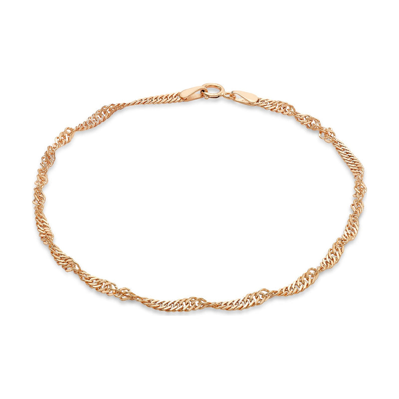 9ct Rose Gold Twist Curb Bracelet — 2.3mm
