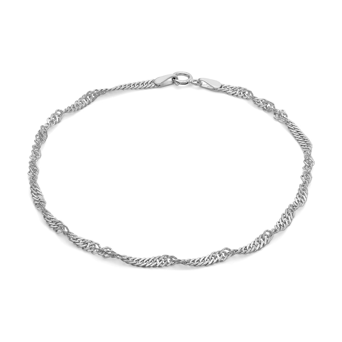 9ct White Gold Twist Curb Bracelet — 2.3mm