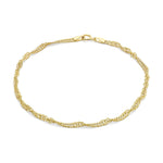 9ct Yellow Gold Twist Curb Bracelet — 2.3mm