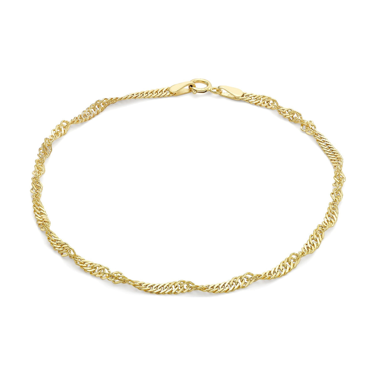 9ct Yellow Gold Twist Curb Bracelet — 2.3mm