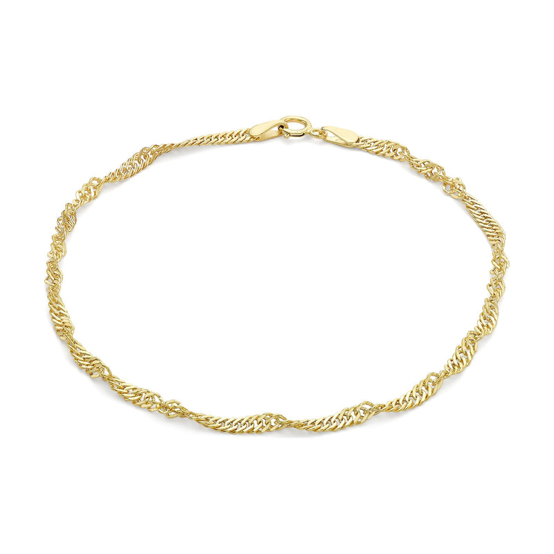 9ct Yellow Gold Twist Curb Bracelet — 2.3mm