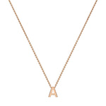 9ct Rose Gold Mini Initial A Adjustable Necklace — full-length