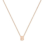 9ct Rose Gold Mini Initial B Adjustable Necklace — full-length