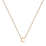 9ct Rose Gold Mini Initial C Adjustable Necklace — full-length