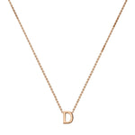 9ct Rose Gold Mini Initial D Adjustable Necklace — full-length