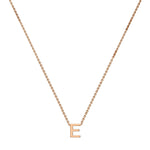 9ct Rose Gold Mini Initial E Adjustable Necklace — full-length