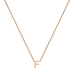 9ct Rose Gold Mini Initial F Adjustable Necklace — full-length