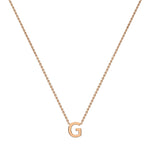 9ct Rose Gold Mini Initial G Adjustable Necklace — full-length