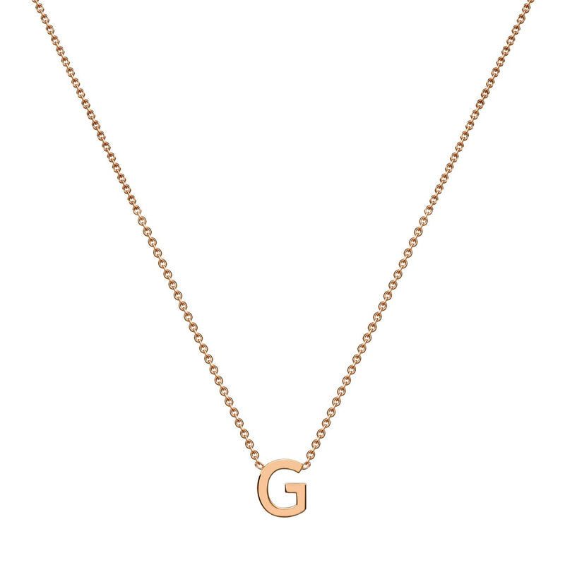 9ct Rose Gold Mini Initial G Adjustable Necklace — full-length