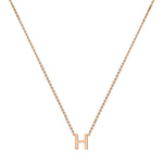 9ct Rose Gold Mini Initial H Adjustable Necklace — full-length
