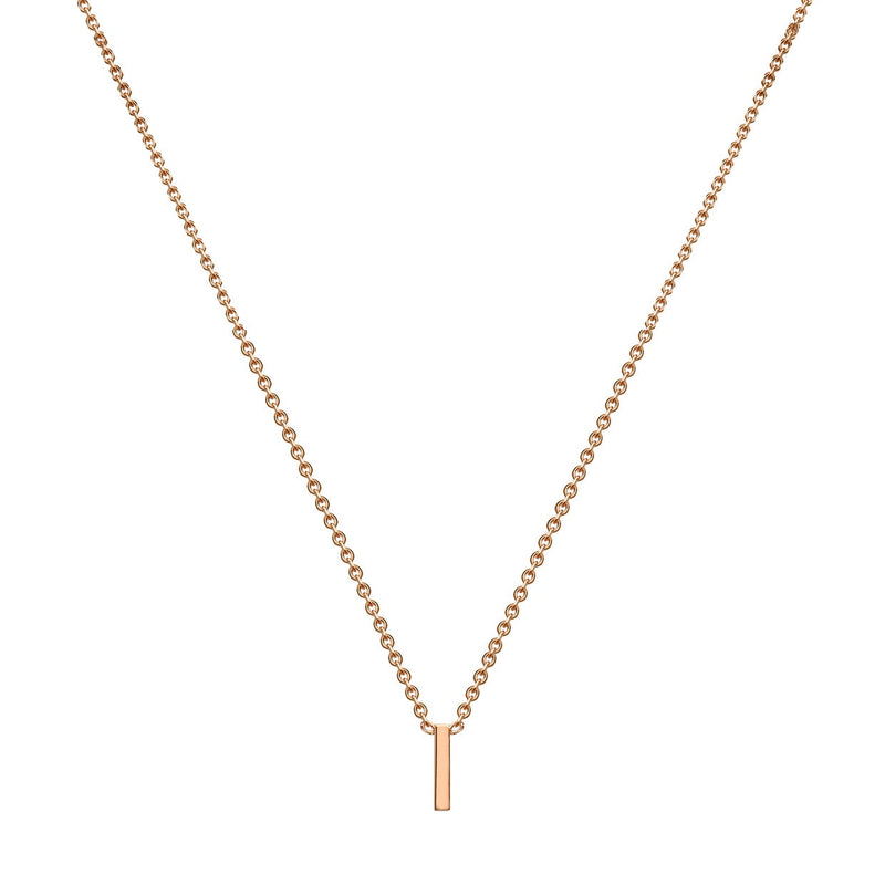 9ct Rose Gold Mini Initial I Adjustable Necklace — full-length