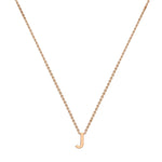9ct Rose Gold Mini Initial J Adjustable Necklace — full-length