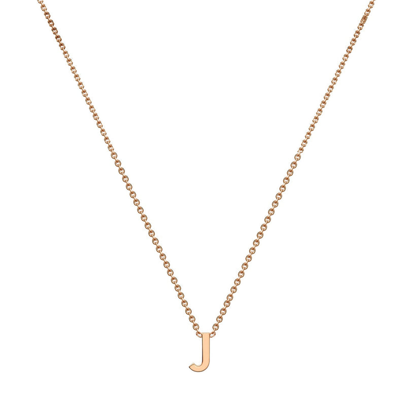 9ct Rose Gold Mini Initial J Adjustable Necklace — full-length