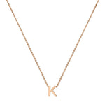 9ct Rose Gold Mini Initial K Adjustable Necklace — full-length