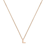 9ct Rose Gold Mini Initial L Adjustable Necklace — full-length