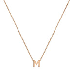 9ct Rose Gold Mini Initial M Adjustable Necklace — full-length