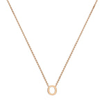 9ct Rose Gold Mini Initial O Adjustable Necklace — full-length