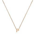 9ct Rose Gold Mini Initial P Adjustable Necklace — full-length