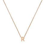 9ct Rose Gold Mini Initial R Adjustable Necklace — full-length