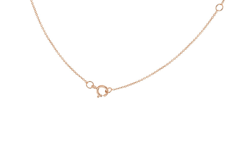 9ct Rose Gold Mini Initial T Adjustable Necklace — clasp