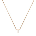 9ct Rose Gold Mini Initial T Adjustable Necklace — full-length