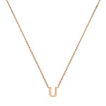 9ct Rose Gold Mini Initial U Adjustable Necklace — full-length