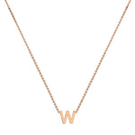 9ct Rose Gold Mini Initial W Adjustable Necklace — full-length