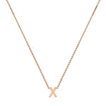 9ct Rose Gold Mini Initial X Adjustable Necklace — full-length