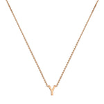 9ct Rose Gold Mini Initial Y Adjustable Necklace — full-length