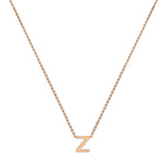 9ct Rose Gold Mini Initial Z Adjustable Necklace — full-length