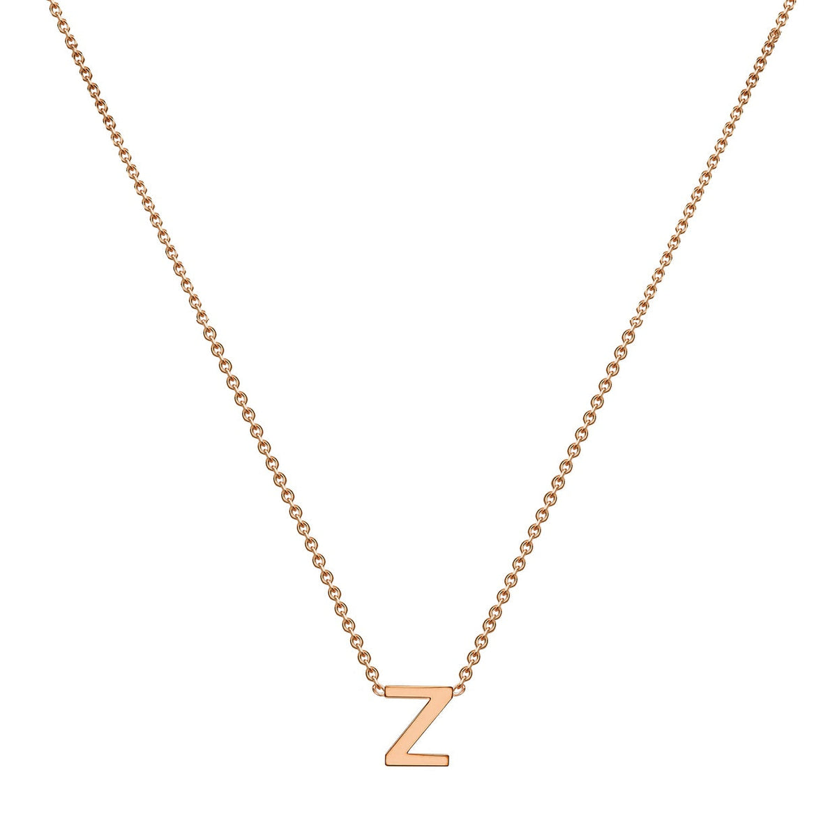 9ct Rose Gold Mini Initial Z Adjustable Necklace — full-length