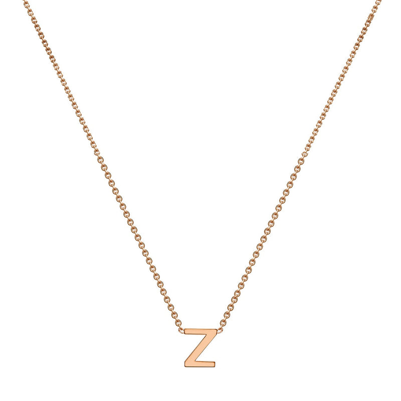 9ct Rose Gold Mini Initial Z Adjustable Necklace — full-length