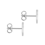 9ct White Gold Cubic Zirconia CZ Serif Initial A Stud Earrings — back