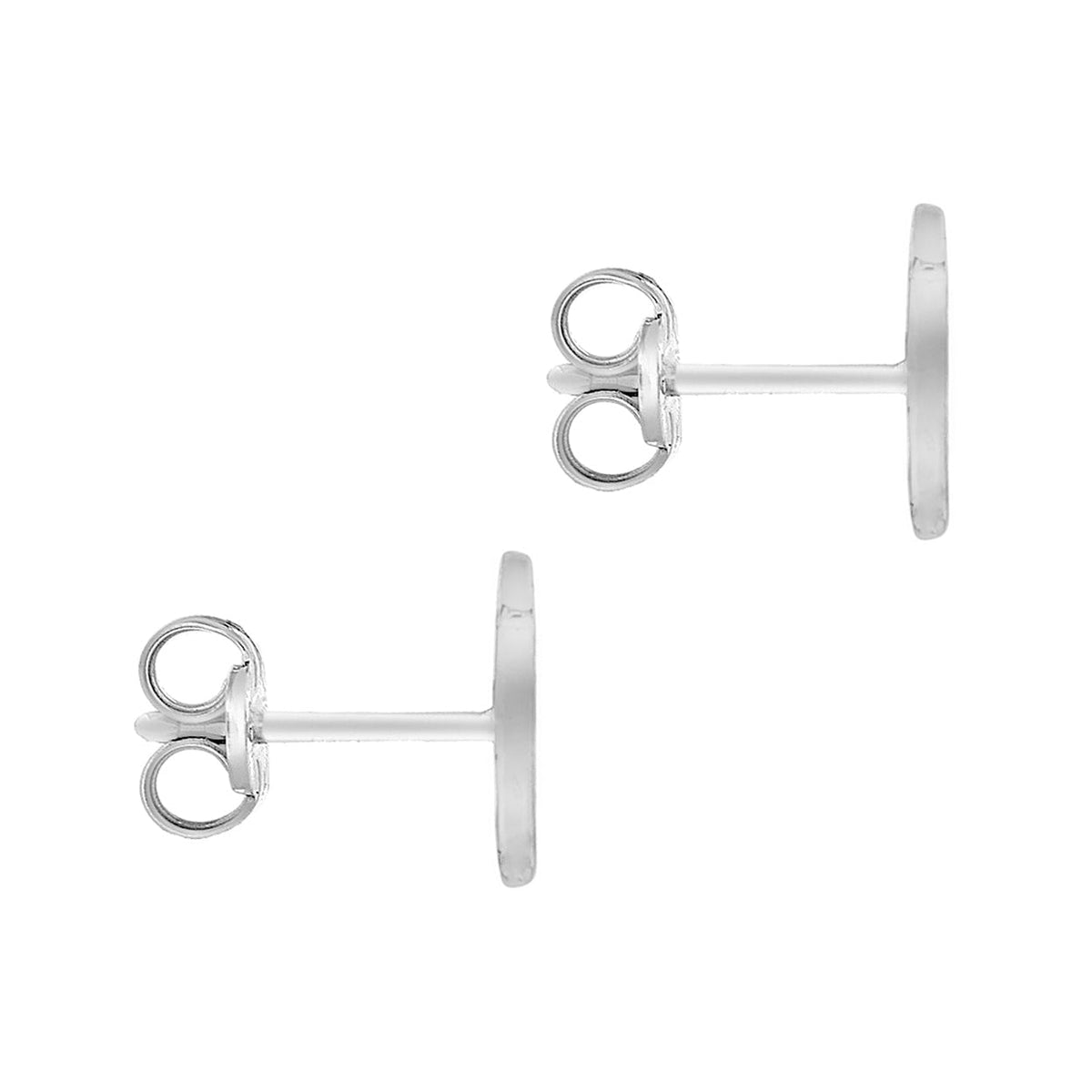 9ct White Gold Cubic Zirconia CZ Serif Initial B Stud Earrings — back