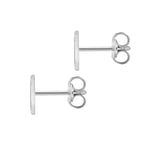 9ct White Gold Cubic Zirconia CZ Serif Initial D Stud Earrings — back