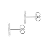 9ct White Gold Cubic Zirconia CZ Serif Initial F Stud Earrings — back