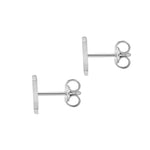 9ct White Gold Cubic Zirconia CZ Serif Initial H Stud Earrings — back