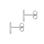 9ct White Gold Cubic Zirconia CZ Serif Initial J Stud Earrings — back