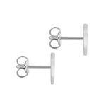 9ct White Gold Cubic Zirconia CZ Serif Initial L Stud Earrings — back