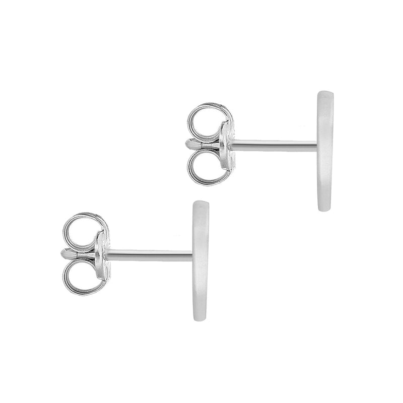 9ct White Gold Cubic Zirconia CZ Serif Initial L Stud Earrings — back