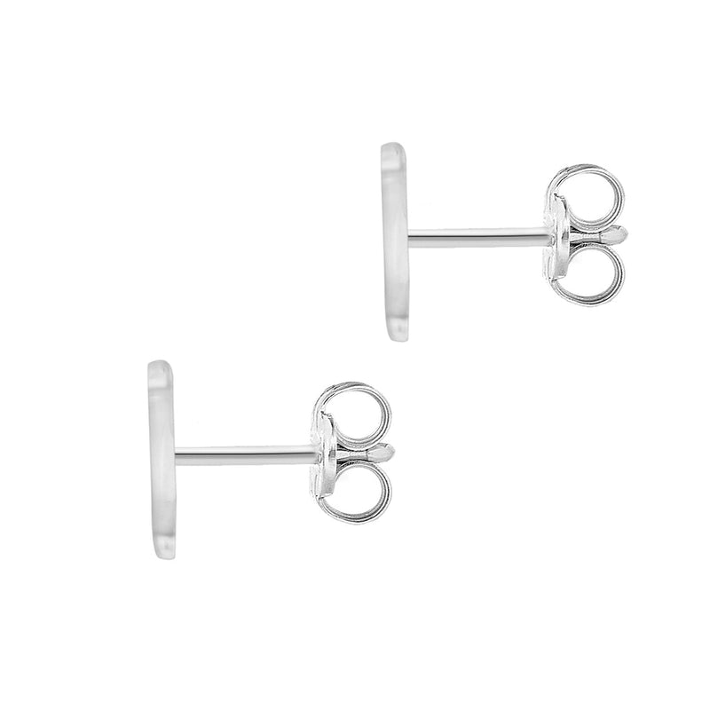 9ct White Gold Cubic Zirconia CZ Serif Initial N Stud Earrings — back
