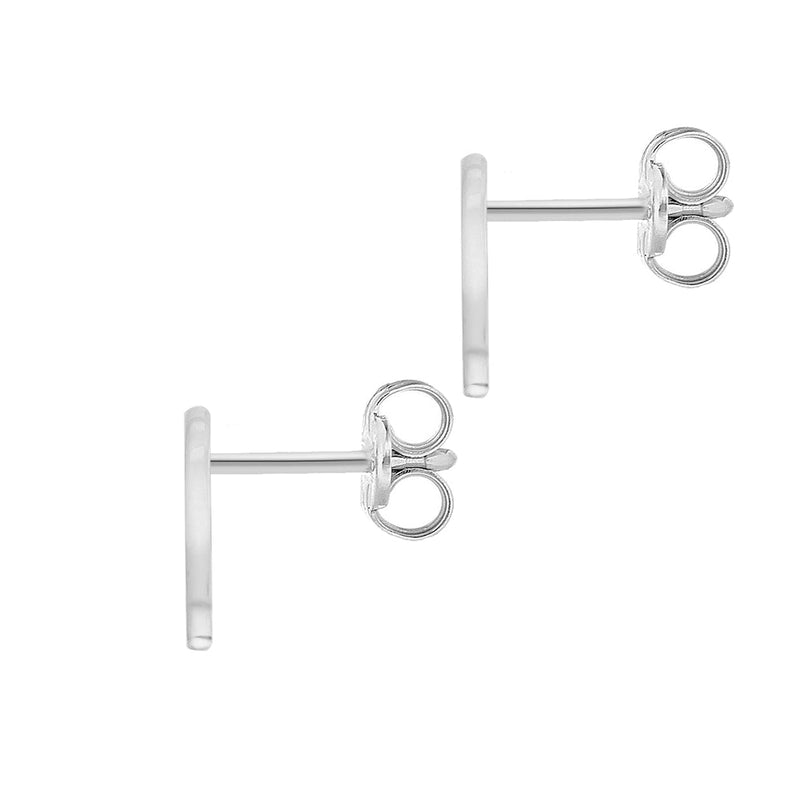 9ct White Gold Cubic Zirconia CZ Serif Initial Q Stud Earrings — back