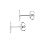 9ct White Gold Cubic Zirconia CZ Serif Initial S Stud Earrings — back