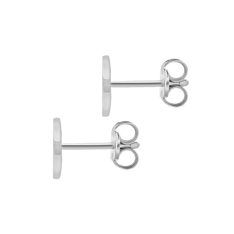 9ct White Gold Cubic Zirconia CZ Serif Initial S Stud Earrings — back